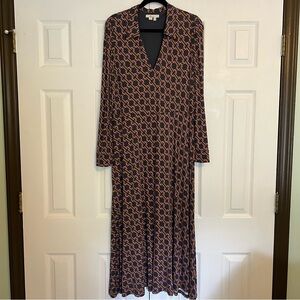 Boden long sleeve collared v-neck dress